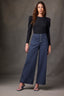 Orion Blue Skyrise Button Fly Seaming V-Shaped Back Yoke Contour Shape Technology Wide Leg Pant