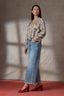 Light Blue Artisanal Denim Skyrise Fray Hem Round Up Contour Shape Technology Wyatt Wide Leg Boyfriend Petite Jean