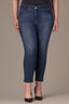 Dark Navy Denim Sophie Mid-Rise Cropped Ankle Hem Skinny Plus Size Jean