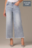 Light Blue Artisanal Denim Skyrise Fray Hem Round Up Contour Shape Technology Wyatt Wide Leg Boyfriend Plus Size Jean