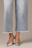 Light Blue Artisanal Denim Skyrise Fray Hem Round Up Contour Shape Technology Wyatt Wide Leg Boyfriend Plus Size Jean