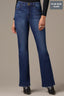 Blue Denim Madison High Rise Contour Shape Technology Grinded Hem String Itty Bitty More Boot Plus Size Jean