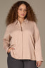 Champagne Long Button French Cuff Sleeve Collar Neck Hidden Placket Button Down Split Hi-Low Woven Plus Size Shirt