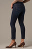 Indigo Denim Charlotte Mid-Rise Contour Shape Technology Cropped Ankle Skimmer Raw Hem Skinny Petite Jean