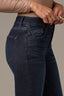 Indigo Denim Charlotte Mid-Rise Contour Shape Technology Cropped Ankle Skimmer Raw Hem Skinny Petite Jean