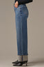 Mid Blue Artisanal Skyrise Contour Shape Technology Fixed Cuff Wide Leg Petite Jean